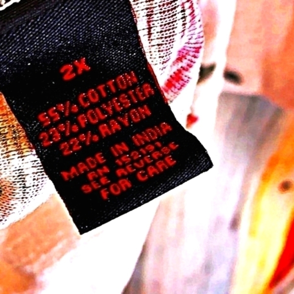 Go Wild 2x Pink And White Floral Long Sleeve Top - Picture 3 of 4